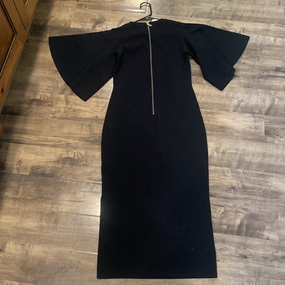 TED BAKER LONDON Lounia Fluted Sleeve Body-Con Sweater Dress Black SZ 3 NWT - Picture 11 of 12